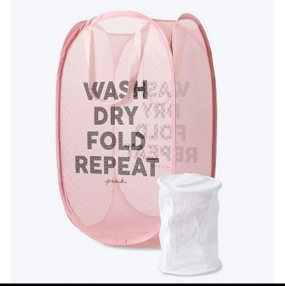 NEW VICTORIA'S SECRET PINK COLLAPSIBLE LAUNDRY BASKET & INTIMATES BAGS H… - Picture 3 of 8